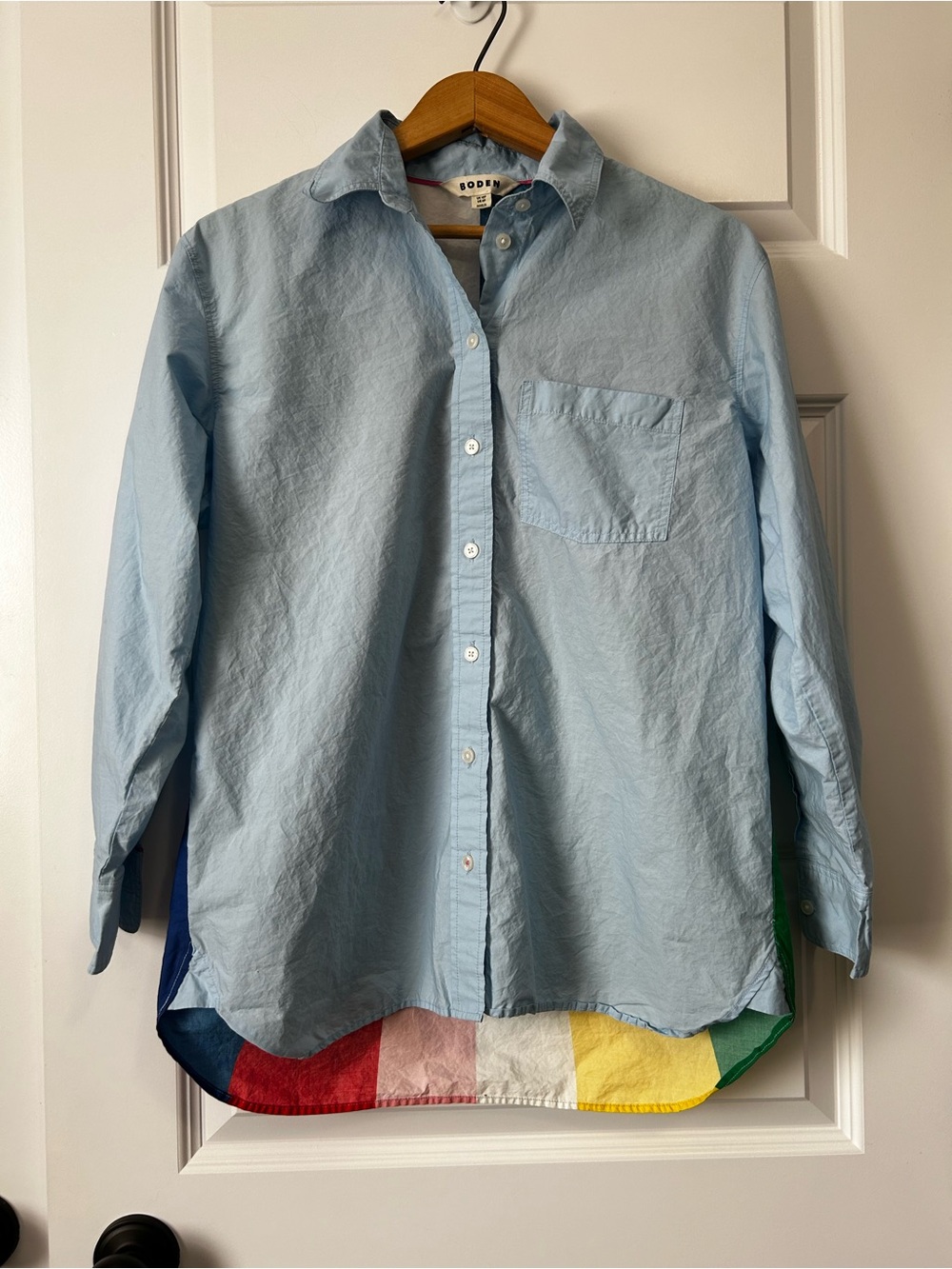 Boden Sadie Heart Rainbow Back Button-Down Shirt 100% Cotton Pride - Picture 5 of 10